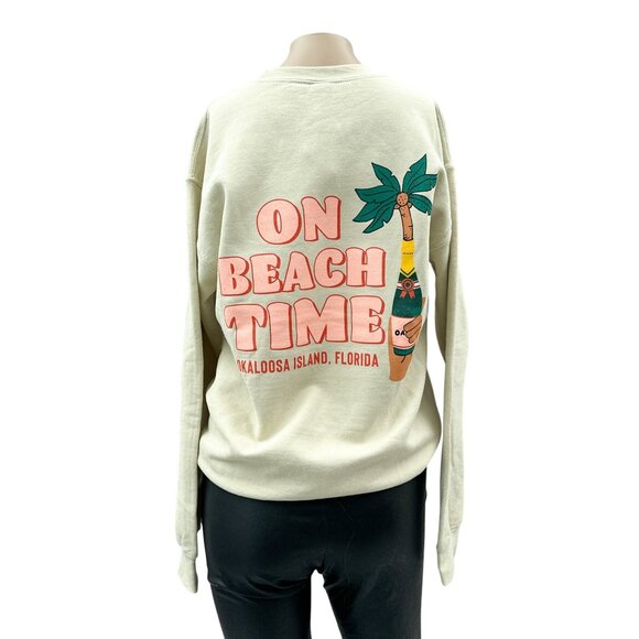 NWT On Beach Time Okaloosa Island Florida Sweatshirt‎ Oasis Beach Graphic L - Picture 1 of 12
